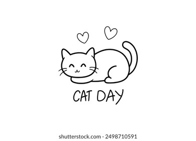 International cat day vector illustration
