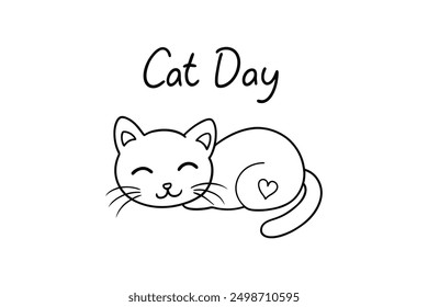 International cat day vector illustration