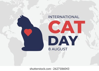International Cat Day Vector Illustration on August 8 with Cats Animals Love Celebration Design