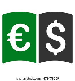 International Catalog icon. Vector style is bicolor flat iconic symbol, green and gray colors, white background.