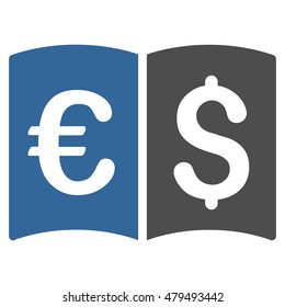 International Catalog icon. Vector style is bicolor flat iconic symbol, cobalt and gray colors, white background.
