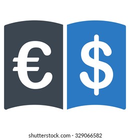 International Catalog vector icon. Style is bicolor flat symbol, smooth blue colors, rounded angles, white background.