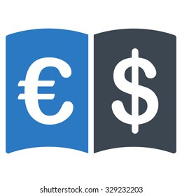 International Catalog vector icon. Style is bicolor flat symbol, smooth blue colors, rounded angles, white background.