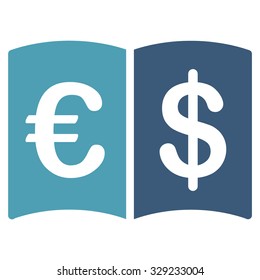 International Catalog vector icon. Style is bicolor flat symbol, cyan and blue colors, rounded angles, white background.