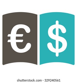 International Catalog vector icon. Style is bicolor flat symbol, grey and cyan colors, rounded angles, white background.