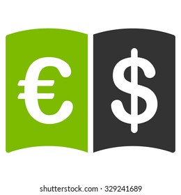 International Catalog vector icon. Style is bicolor flat symbol, eco green and gray colors, rounded angles, white background.
