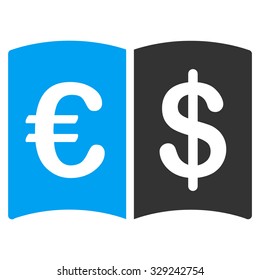 International Catalog vector icon. Style is bicolor flat symbol, blue and gray colors, rounded angles, white background.
