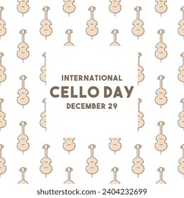 International Cello Day. December 29. Seamless pattern. Eps 10.