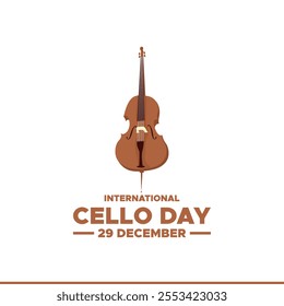 International Cello Day on December 29, Vector graphic of international Cello day . flat design. Line art design. flyer design. flat illustration. Banner design. December .