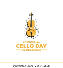 International Cello Day on December 29, Vector graphic of international Cello day . flat design. Line art design. flyer design. flat illustration. Banner design. December .