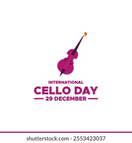 International Cello Day on December 29, Vector graphic of international Cello day . flat design. Line art design. flyer design. flat illustration. Banner design. December .