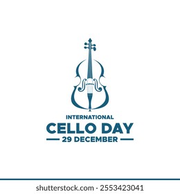 International Cello Day on December 29, Vector graphic of international Cello day . flat design. Line art design. flyer design. flat illustration. Banner design. December .