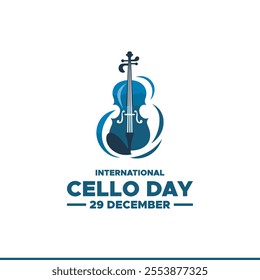 International Cello Day on December 29, Vector graphic of international Cello day . flat design. Line art design. flyer design. flat illustration. Banner design. December .