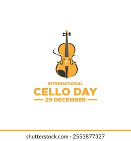 International Cello Day on December 29, Vector graphic of international Cello day . flat design. Line art design. flyer design. flat illustration. Banner design. December .