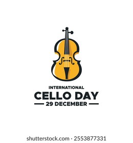 International Cello Day on December 29, Vector graphic of international Cello day . flat design. Line art design. flyer design. flat illustration. Banner design. December .