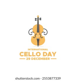 International Cello Day on December 29, Vector graphic of international Cello day . flat design. Line art design. flyer design. flat illustration. Banner design. December .