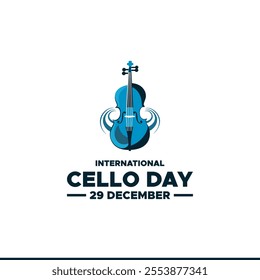 International Cello Day on December 29, Vector graphic of international Cello day . flat design. Line art design. flyer design. flat illustration. Banner design. December .