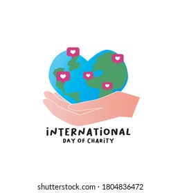 International charity day vector illustration,Suitable for posts on social media, posters and banners