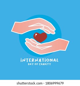 International charity day vector illustration,Suitable for posts on social media, posters and banners
