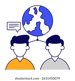 International chat icon, editable vector