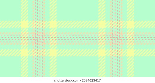 International check vector fabric, creativity plaid tartan texture. Cute pattern textile seamless background in light and lime colors palette.