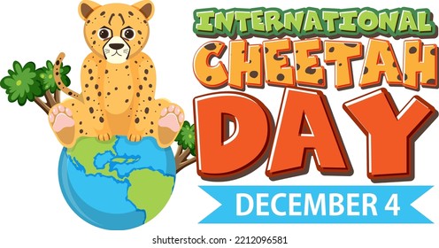 International cheetah day poster or banner design illustration