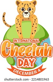 International cheetah day poster or banner design illustration