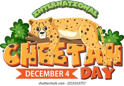 International cheetah day poster or banner design illustration