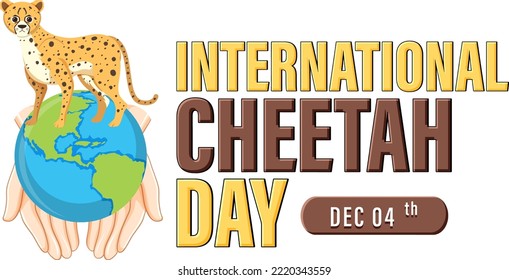 International cheetah day poster or banner design illustration