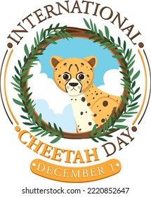 International cheetah day poster template illustration