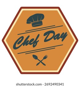 International Chef Day sticker, vector illustration
