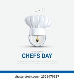 Día Internacional de los Chefs Anuncio creativo, póster, publicación en redes sociales, fondo, Plantilla, diseño de postal, etc. 