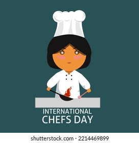 International Chefs Day. October 20. Holiday concept. Template for background, banner, card, poster with text inscription