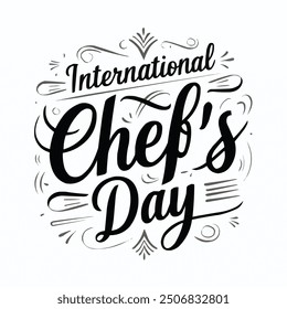 International Chefs Day typography design vector illustration