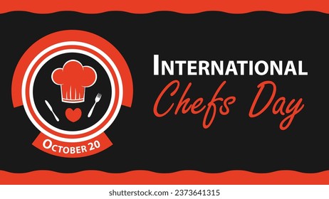 Diseño de pancartas vectoriales en el Día Internacional del Chefs. Feliz Día Internacional de los Chefs, moderna y mínima ilustración de afiches gráficos.