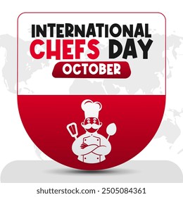 Día Internacional de los Chefs Vector Artes Culinarias y Diseño de Apreciación al Chef
