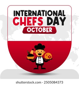 Día Internacional de los Chefs Vector Artes Culinarias y Diseño de Apreciación al Chef
