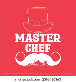 International Chefs Day vector with chefs hat and mustache illustrations
