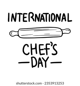 International Chef's Day. Vector illustration. Profession holiday. Cook. Cap.