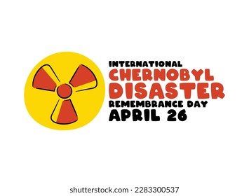 International Chernobyl Disaster Remembrance Day. April 26. Radiation icon. Hand drawn. Doodle. Poster, banner, card, background. Eps 10.