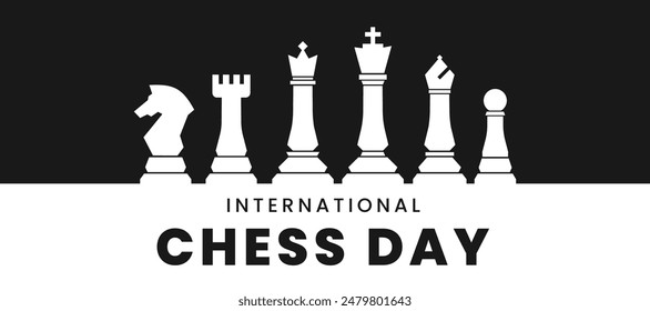 International chess day 20 july. Vector illustration.