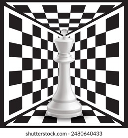 international chess day 20 july 2024 chess king in white color with background pettren