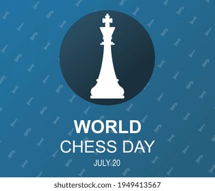 International chess day. Advertising, invitation, banner, poster to celebrate the importance of chess game on july 20. Flat cartoon vector illustration