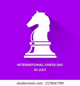 International chess day background or poster. Vector chess day banner. 20 July is world chess day
