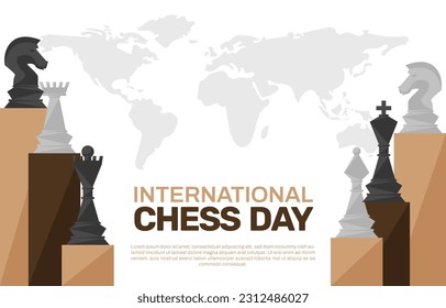 International Chess Day Background Template