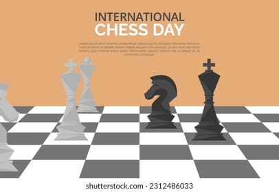 International Chess Day Background Template
