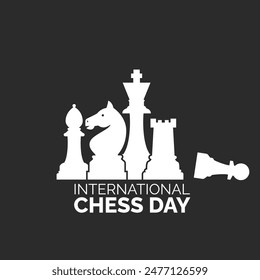 International chess day banner for social media. 20 July
