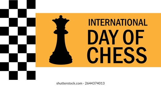  International Chess Day Banner with Yellow Background