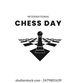 International Chess Day. Chess board design vector illustration