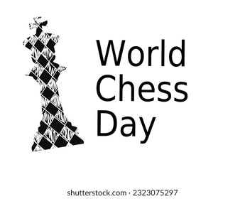 International chess day card. July 20th chess congratulation poster. Vector illustration